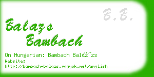 balazs bambach business card
